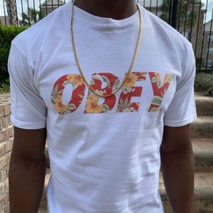 Obey causal white shirt